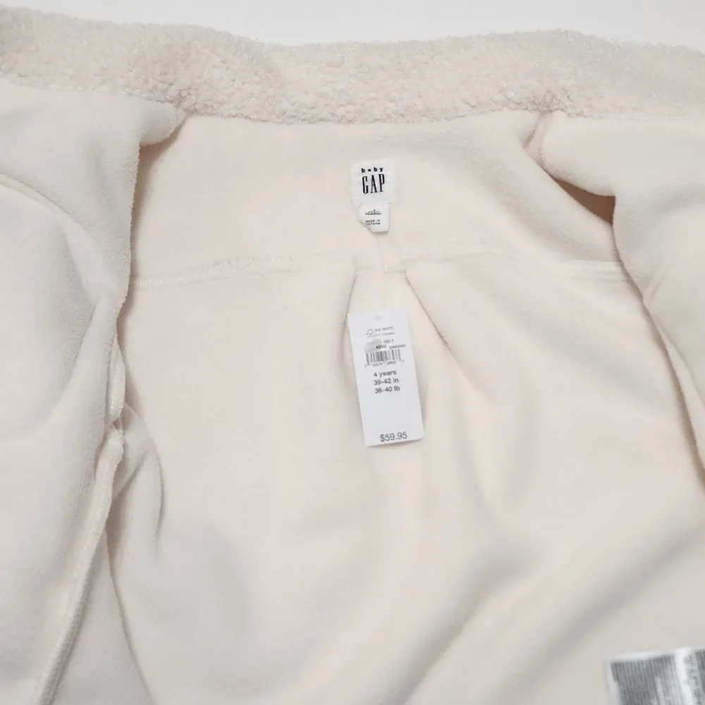 NEW - Gap Toddler Girls - 3 yrs, 4 yrs - Sherpa Shirt Jacket Ivory Frost Beige‎